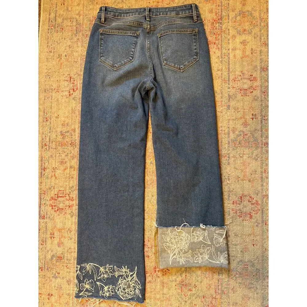 Driftwood Charlee Cuff Jeans Floral Embroidered Cuff 26 - Picture 9 of 9